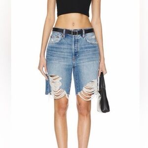 NWT RE/DONE Loose Long Denim Short in Minerva Destroy